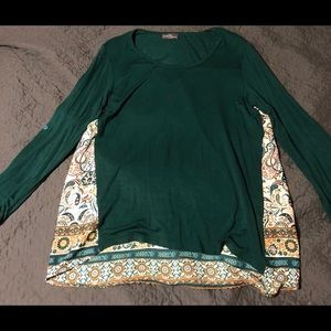 Market & Spruce green paisley print top - size M